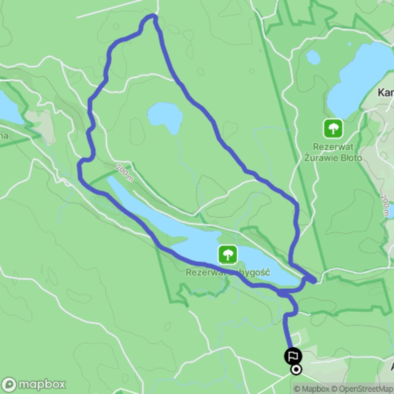 Łatwa wędrówka z Mirachowa na dystansie 7,2 km o poziomie łatwości.\n - Mirachowo