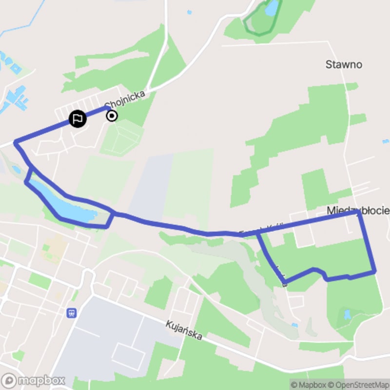 Ścieżka średnio trudna, 8,2 km długa, zaczynająca się w Złotowie - Złotów