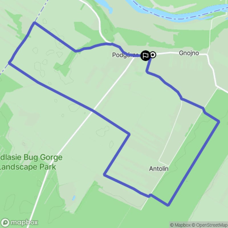 Ścieżka wzdłuż lasów Antolina o długości 10,9 km z poziomem trudności umiarkowanym. - Antolin