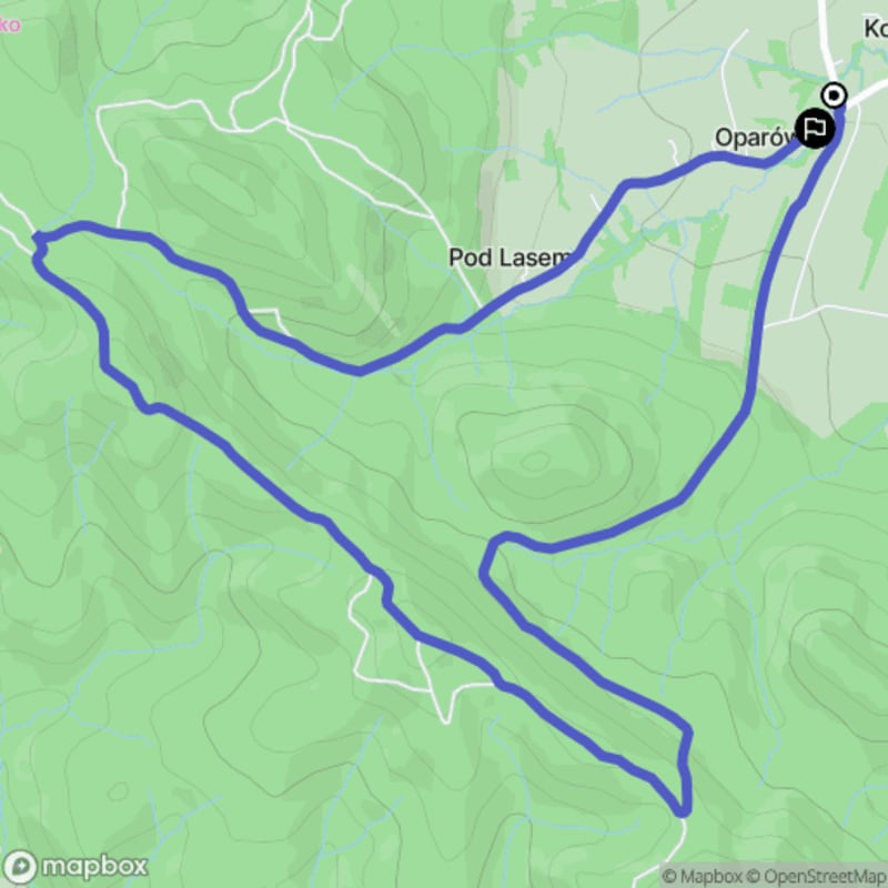 Ścieżką przez Oparówkę na poziomie trudności średniej, dystans 7.6 km - Oparówka