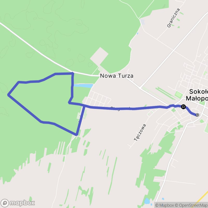 Ścieżka w Sokołowie Małopolskim o długości 9,7 km z poziomem trudności umiarkowanym. - Sokołów Małopolski