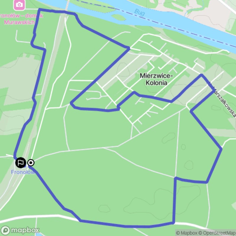 Spacer łatwy o długości 7 km rozpoczynający się w Mierzwice-Kolonia - Mierzwice-Kolonia