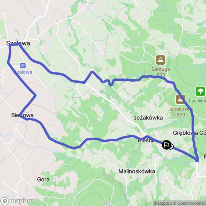 Ścieżka wzdłuż Bieśnika o dystansie 8,1 km i poziomie trudności średniej\n - Bieśnik