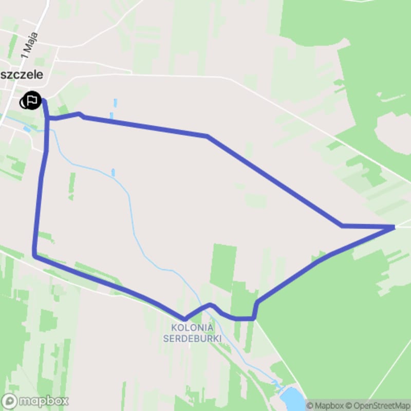 Łatwa, 7,9km dystansowa przechadzka turystyczna z miejsca początkowego Kleszczele - Kleszczele