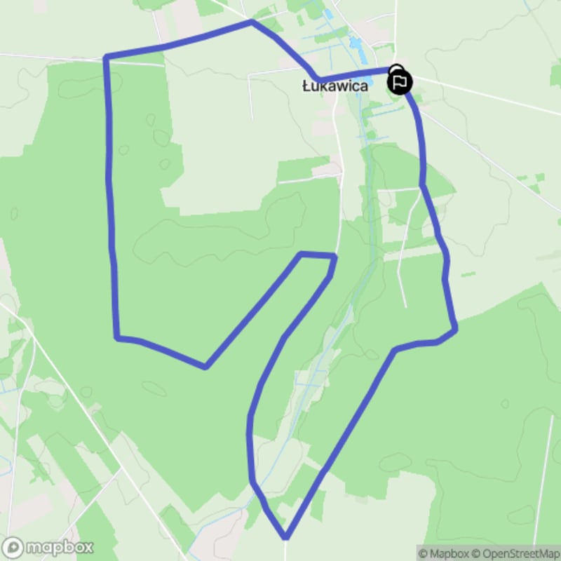 Ścieżka wzdłuż rzeki z poziomem trudności średnim - 9,1 km, Łukawica jako punkt wyjścia. - Łukawica