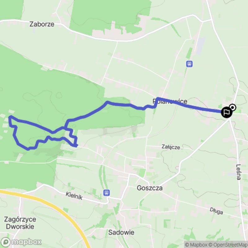 Ścieżka wzdłuż rzeki z poziomem średnim - 9,7 km od Polanowic - Polanowice