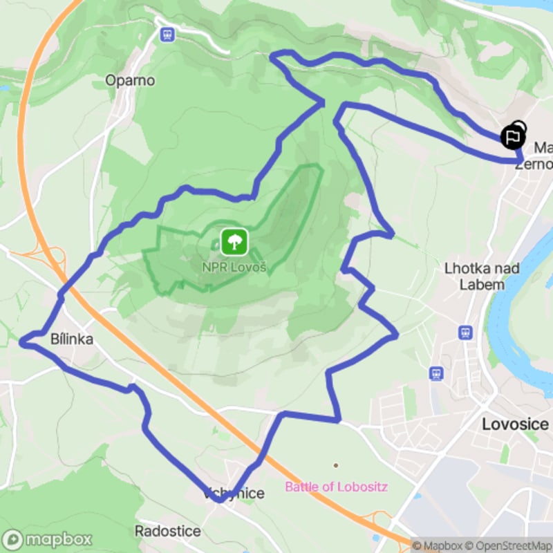 Ścieżka trudna w Malé Żernoseky o długości 15,2 km - Malé Žernoseky