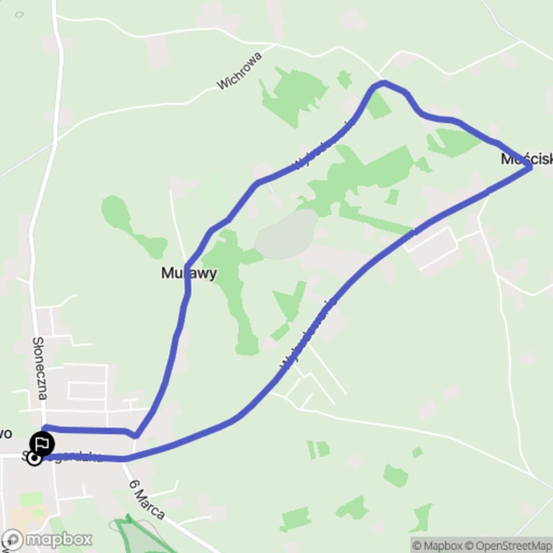 Łatwa, 6.3 km dystans rajdu turystycznego w Lubichowie \n (polski tytuł wędrówki) - Lubichowo