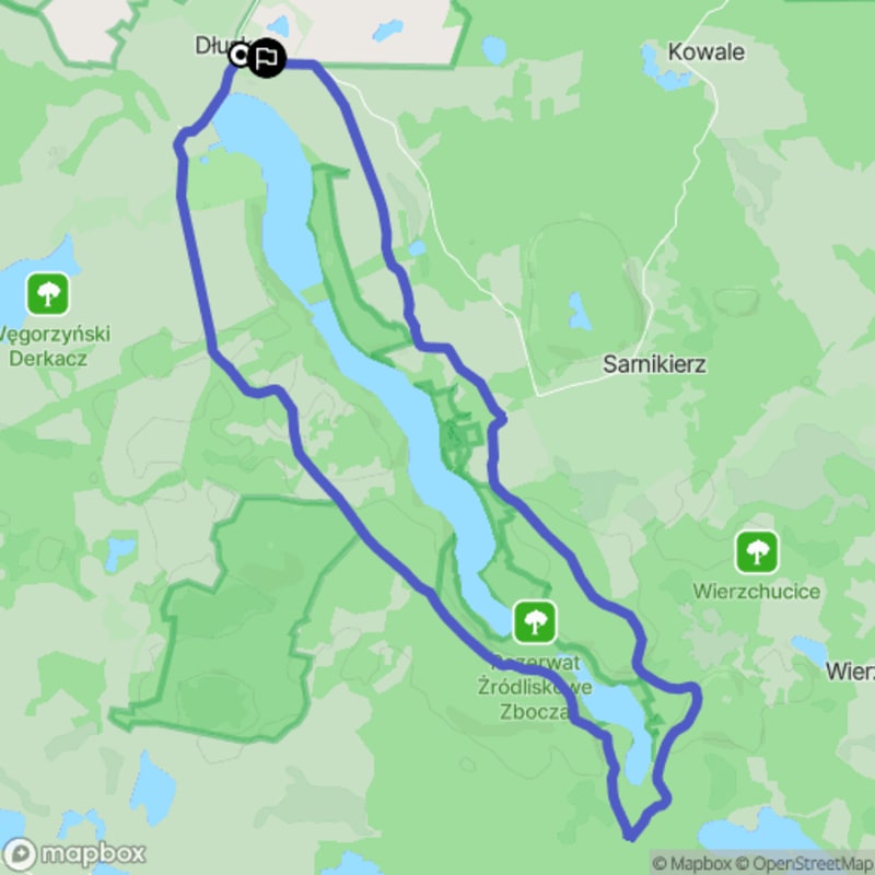 Ścieżka wzdłuż rzeki z poziomem trudności średnim - 10,3 km, Dłusko (polski) - Dłusko