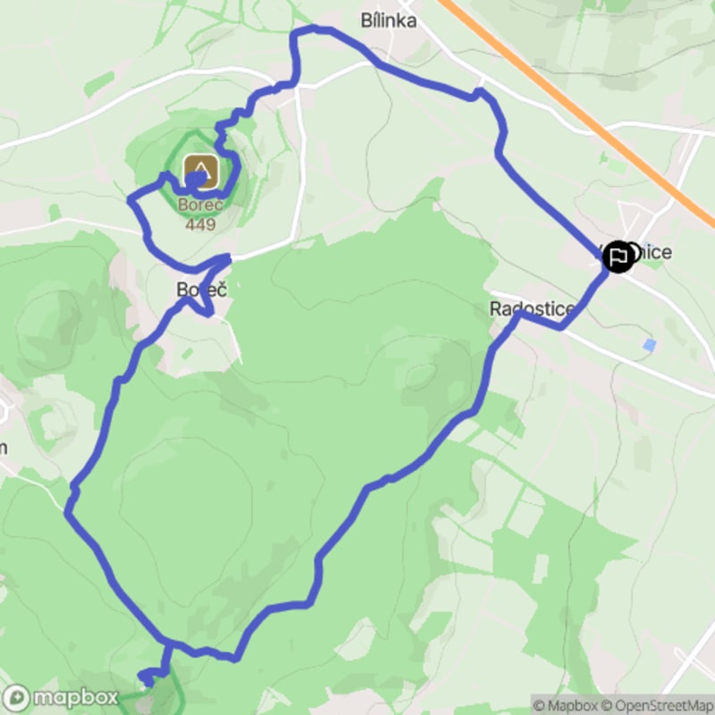 Ścieżka wzdłuż rzeki z poziomem trudności średnim - 12,5 km, Vchynice - Vchynice