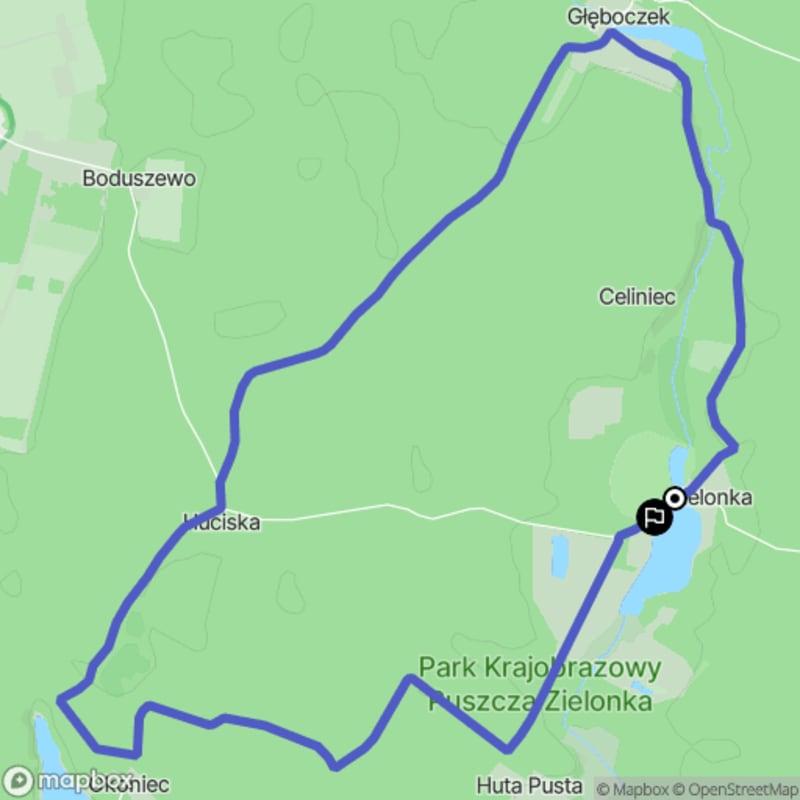 Spacer wzdłuż rzeki z początku w Zielonce, dystans 10.4 km, poziom trudności średni - Zielonka