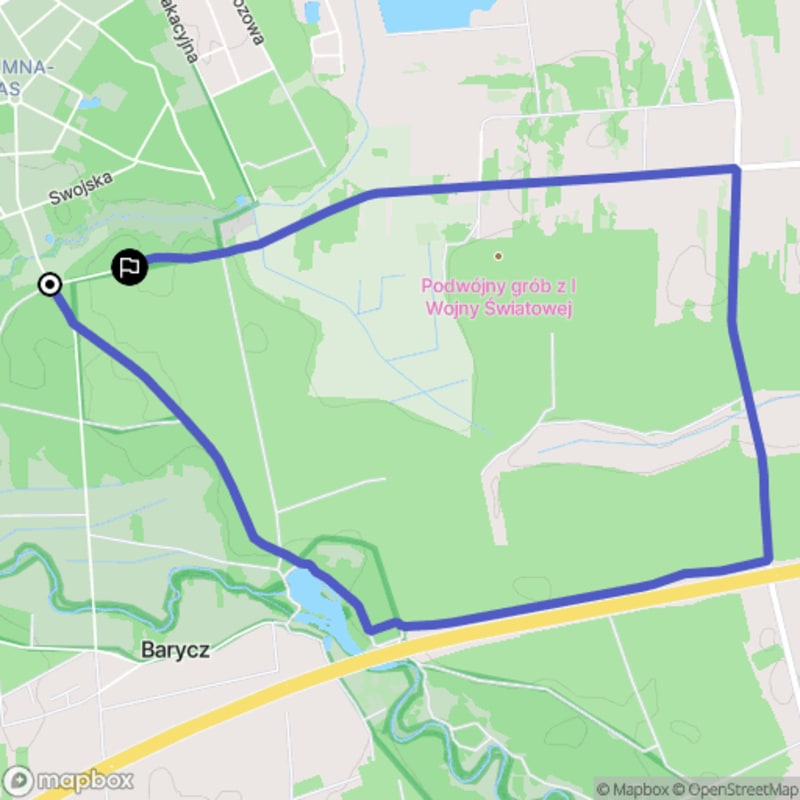 Łatwa, 6.3 km trasa turystyczna rozpoczynająca się w Baryczu.\n - Barycz