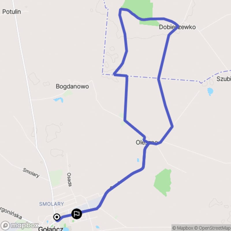 Ścieżka wzdłuż lasów z Gołańczy - 13,5 km, poziom trudności średni - Gołańcz