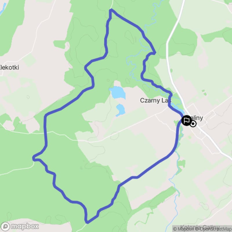 Ścieżka wzdłuż rzeki z poziomem trudności średnim - 10,9 km, Galiny jako punkt wyjścia. - Galiny