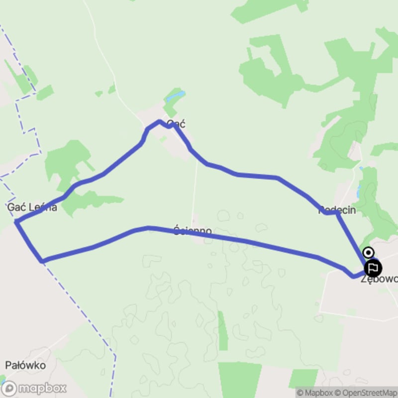 Ścieżka wzdłuż rzeki z punktem wyjścia w Zębowie, dystans 9,9 km, poziom trudności średni - Zębowo