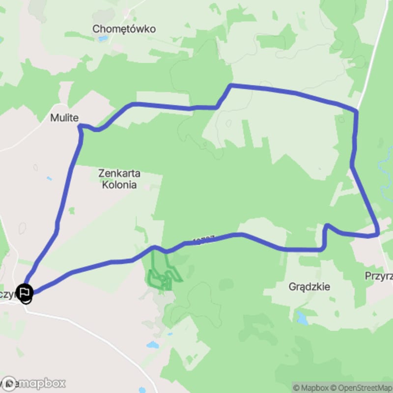 Ścieżka wzdłuż Rzepczyno i Mulite o dystansie 11,2 km z poziomem trudności umiarkowanym. - Rzepczyno i Mulite
