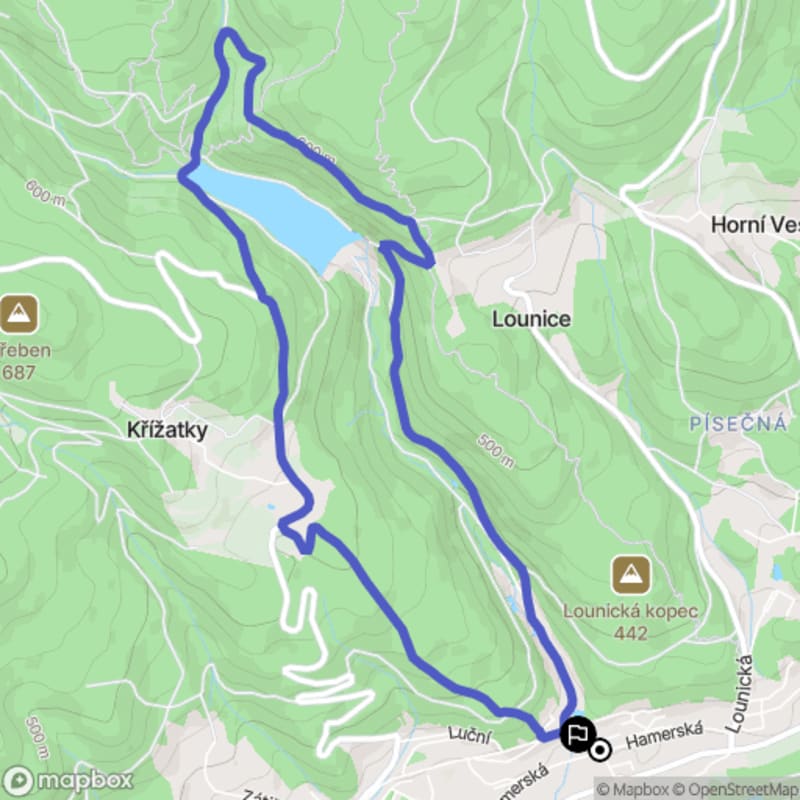 Ścieżka wzdłuż rzeki z poziomem trudności średnim - 7,7 km, Litvínov - Litvínov