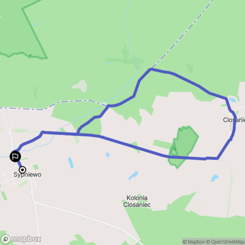 Ścieżka w Sypniewie o trudnym terenie, dystans 15,6 km - Sypniewo