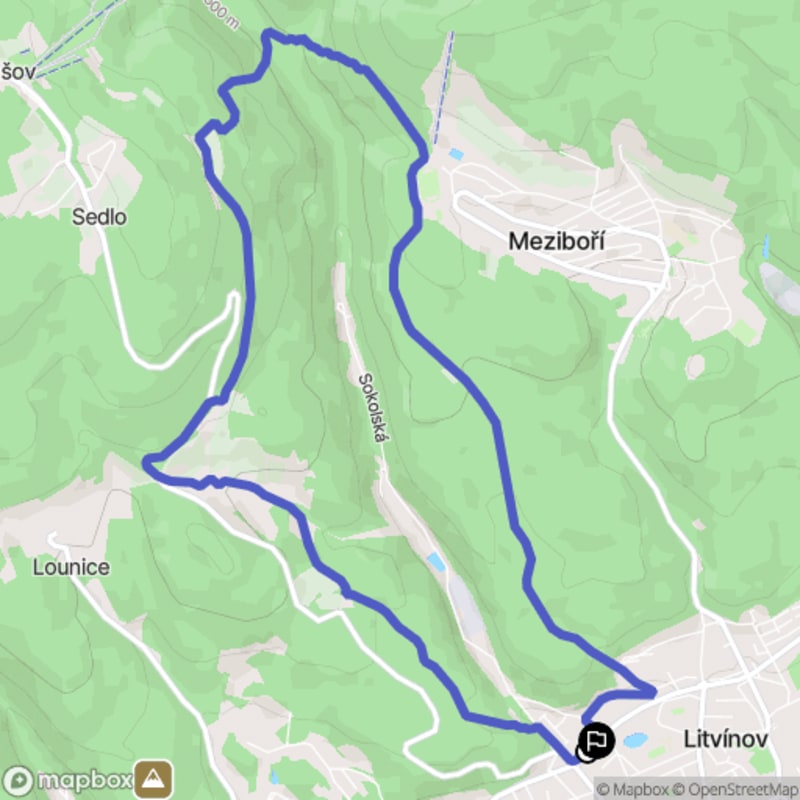 Ścieżka wzdłuż rzeki z poziomem średnim - 9,9 km, Litvinov - Litvinov