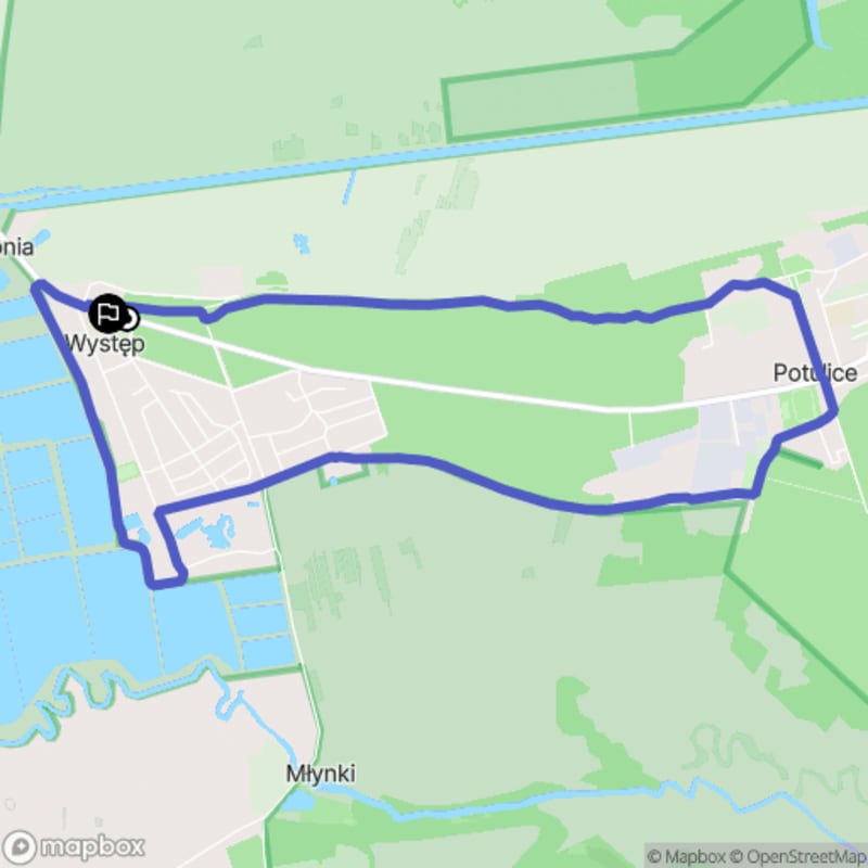 Ścieżka wzdłuż rzeki z poziomem trudności średnim - 9,0 km, Występ jako punkt wyjścia. - Występ