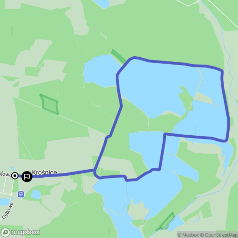 Ścieżka średnio trudna o długości 11,1 km w Krośnicach \/ Polska\n - Krośnice
