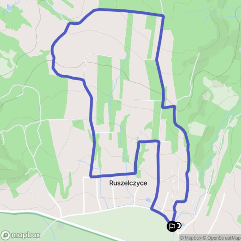 Ścieżka wzdłuż rzeki z poziomem trudności średnim - trasa turystyczna rozpoczynająca się w Ruszelczycach, długość 5.6 km - Ruszelczyce