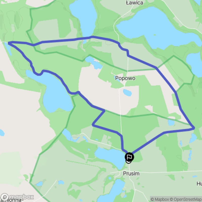 Ścieżka w Prusim o długości 11,2 km z poziomym wzrostem trudności średniej - Prusim