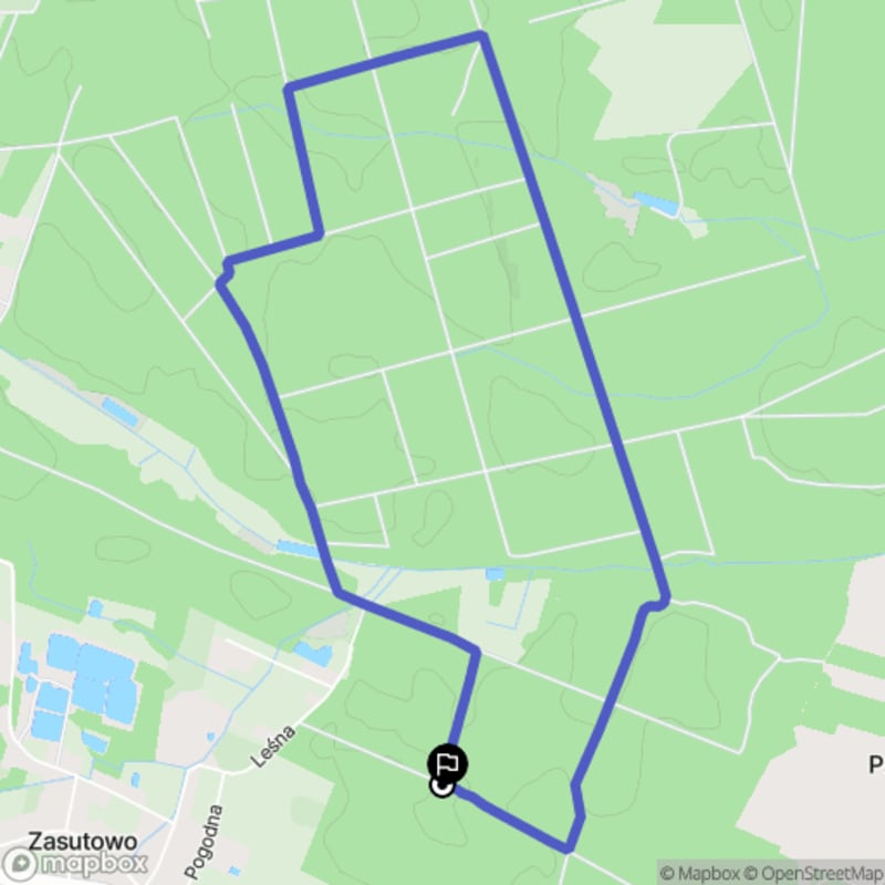 Łatwa pieszałka w Zasutowie o długości 6,2 km - tytuł w polskim języku - Zasutowo