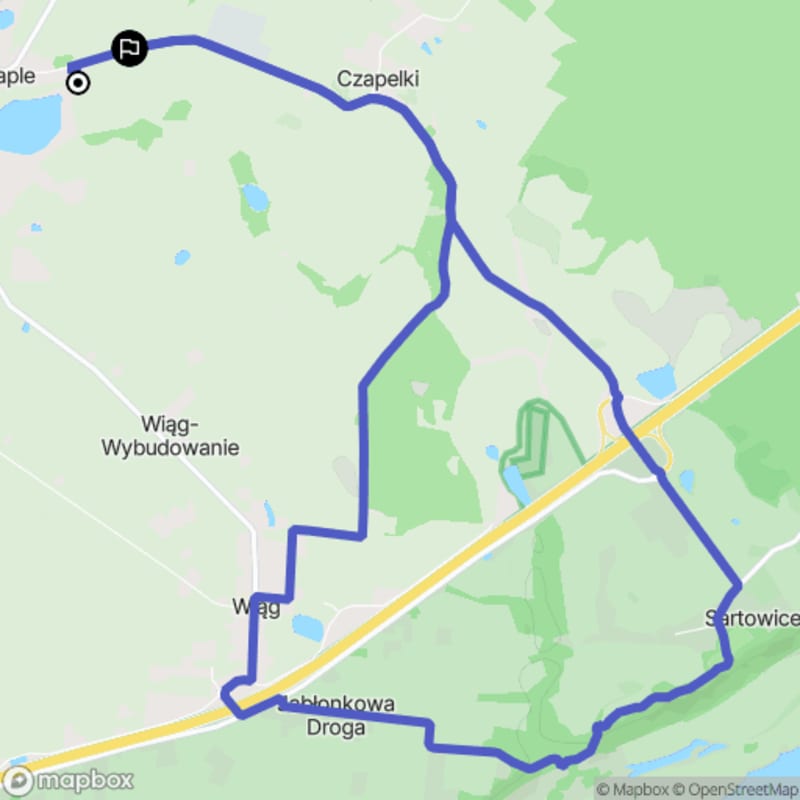 Ścieżka wzdłuż rzeki z poziomem trudności średnim, rozpoczynająca się w Czaplach (13.7 km) - Czaple