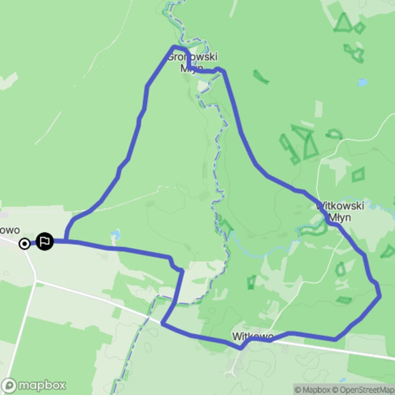 Ścieżka wzdłuż rzeki z poziomem trudności średnim - spacer od Starego Gronowa o długości 11,5 km - Stare Gronowo