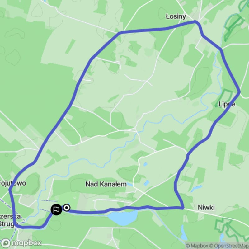 Łatwa, 7.7km trasa turystyczna rozpoczynająca się w Fojutowie.\n - Fojutowo