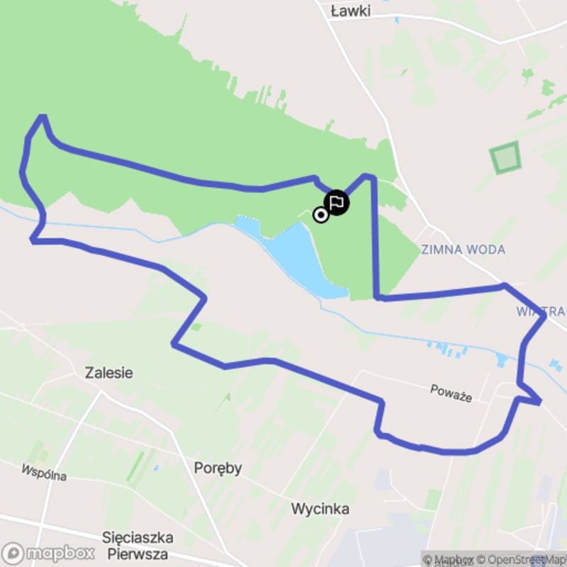 Ścieżka wzdłuż rzeki w Łukowie o długości 13,1 km z poziomem trudności umiarkowanym. - Łuków