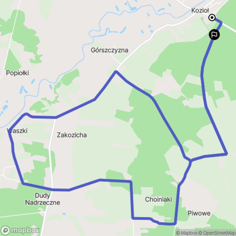 Ścieżka w Koziole o długości 12,6 km z poziomymi różnicami terenu o trudności średniej - Kozioł