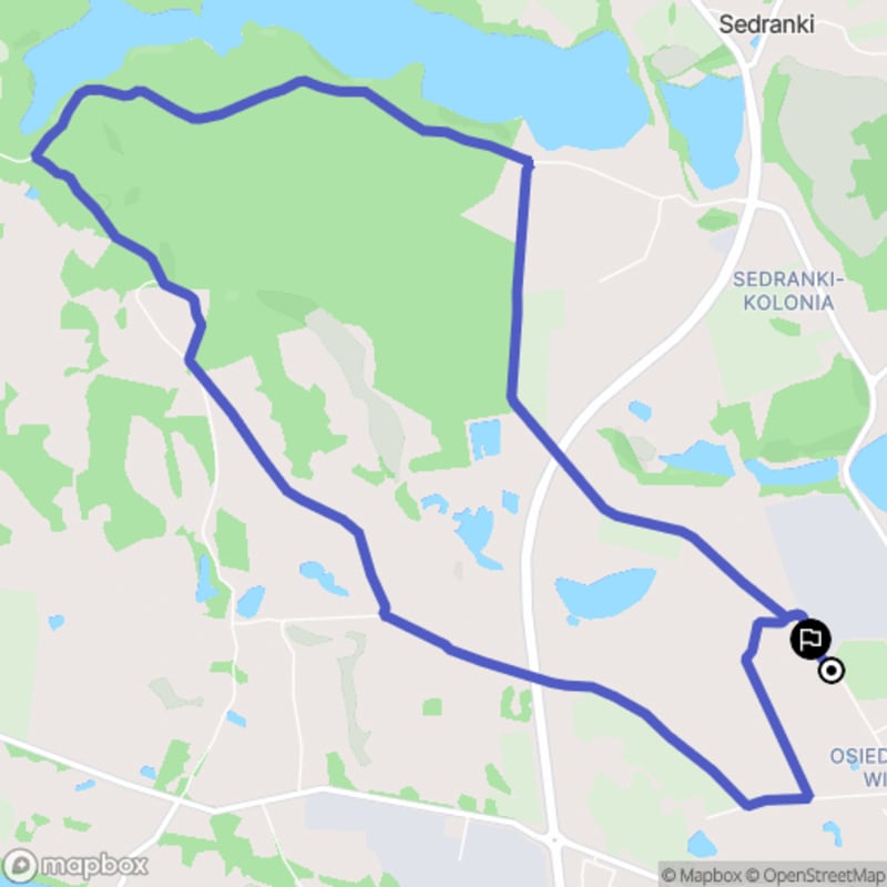 Ścieżka turystyczna w Olecku o długości 9,6 km z poziomem trudności umiarkowanym. - Olecko
