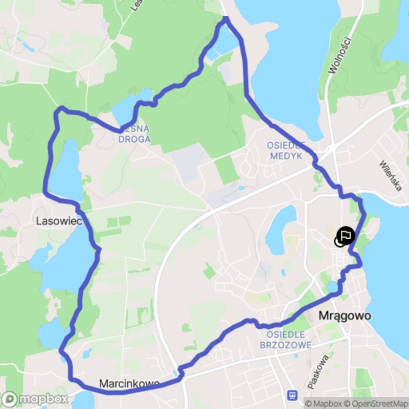 Umiarkowana wędrówka wokół Pięciu Jezior Mrągowskich - 13,1 km, 4 godz. - Mrągowo