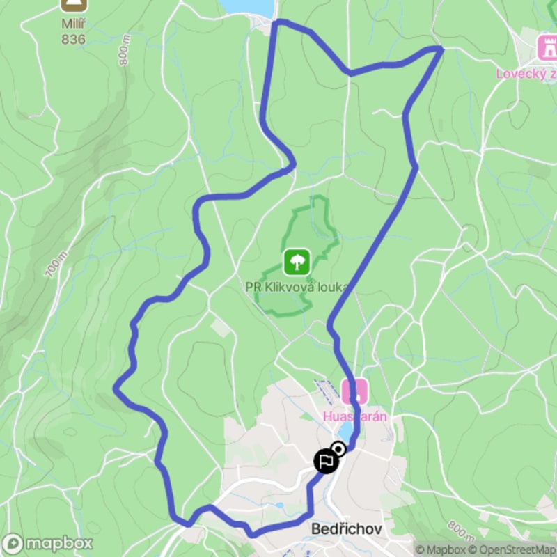 Średni poziom trudności wspinaczki turystycznej z początkiem w Bedřichovie na dystansie 8,2 km - Wspinaczka turystyczna w Bedřichovie - Bedřichov