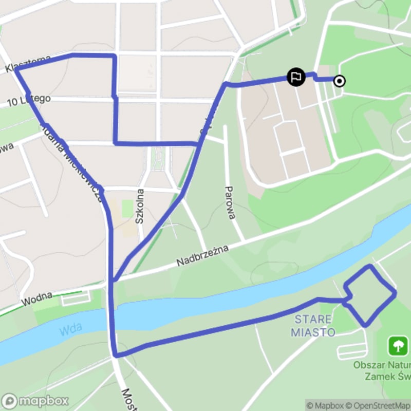 Łatwa 3,5-kilometrowa wędrówka do Zamku Krzyżackiego w Świeciu - Czas trwania: 1h05 - Świecie