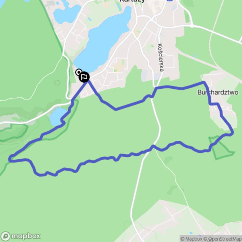 Ścieżką przez lasy - spacer średnio trudny o długości 9,6 km zaczynający się w Kartuzach. - Kartuzy