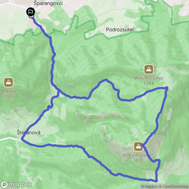 Trudna trasa o długości 14,5 km: Dolina do Górnych Otworów (Wielki Szczyt Czerwienkowy) - Terchová