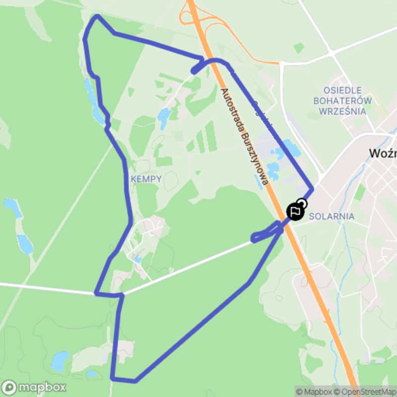 Ścieżka wzdłuż rzeki z poziomem trudności średnim - 10 km, Woźniki - Woźniki