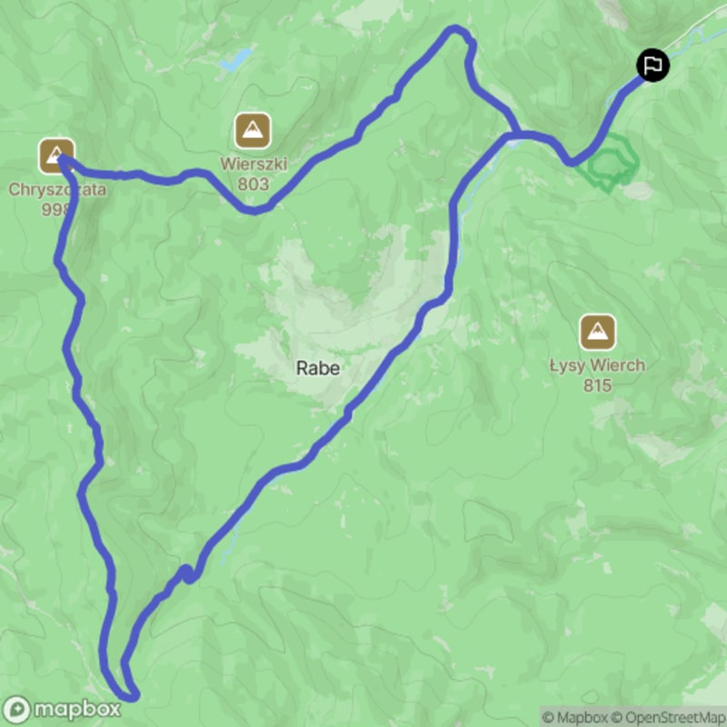 18,5 km trudny szlak pieszy: Chryszczata - Przełęcz Żebrak - Rabe