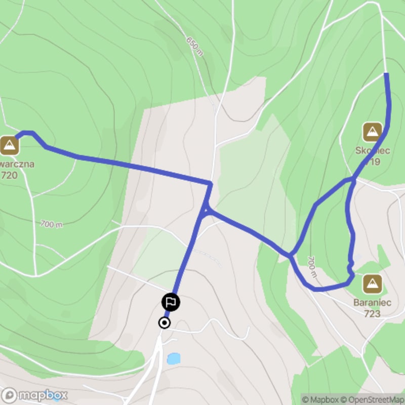 Trudna trasa 3,3 km: Skopiec Korona w Karkonoskich Górach Kaczawskich - Komarno