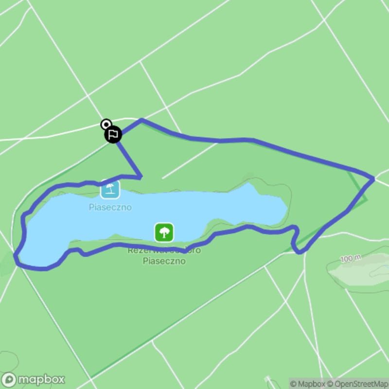 Łatwy 5,4 km szlak Jezioro Laski - pętla Piaseczno - Laski