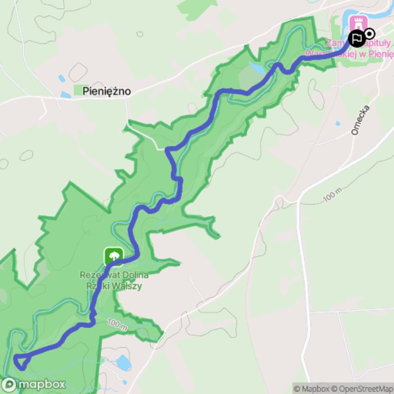 Ścieżką przez Pieniężno na średnio trudny pochylenie, 8,8 km dystansu - polski tytuł wędrówki - Pieniężno