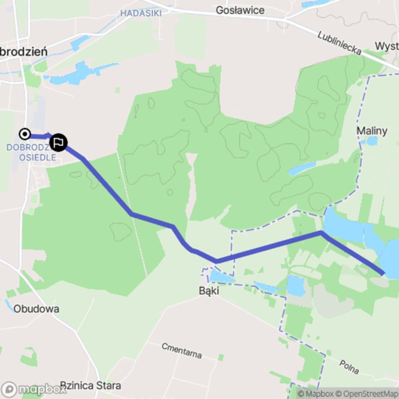 Ścieżka wzdłuż rzeki z poziomem trudności średnim - 10,5 km, Dobrodzień - Dobrodzień