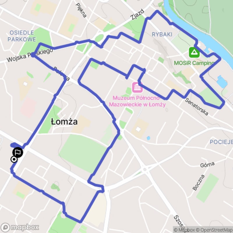 Łatwa trasa o długości 7,6 km w Łomża, Polska - Łomża