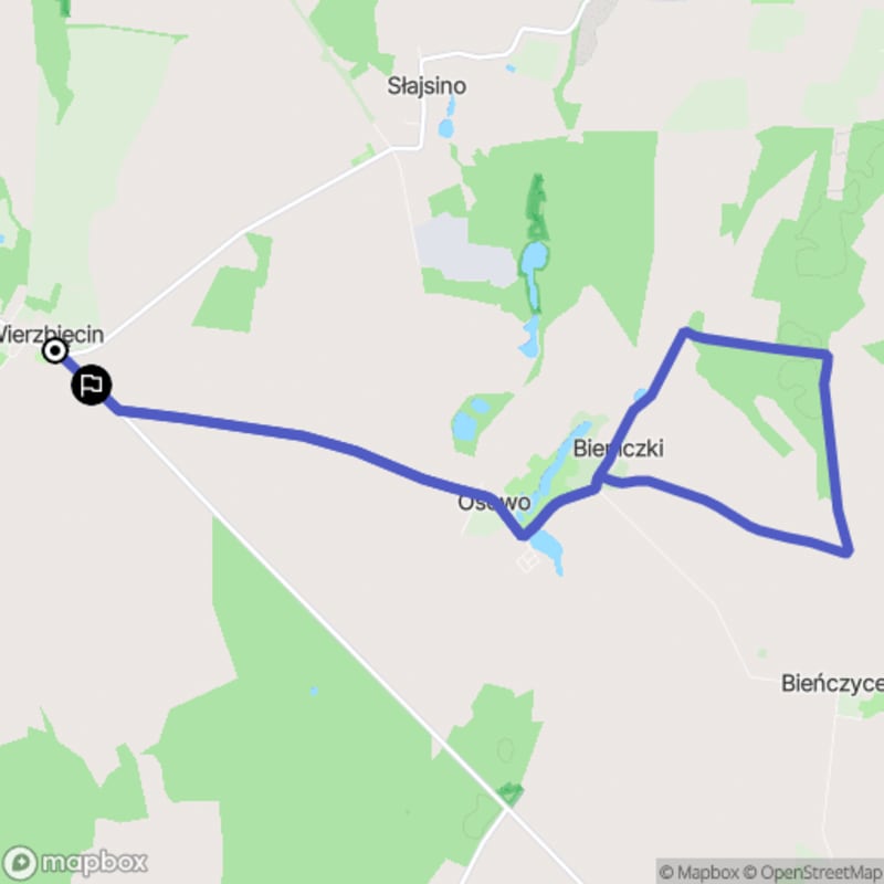 Ścieżka wzdłuż rzeki z poziomem trudności średnim - 12,7 km - Wierzbięcin - Wierzbięcin