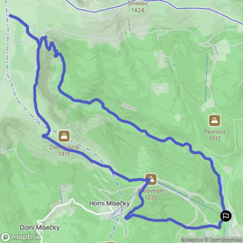 Trudna 19,6-kilometrowa wędrówka: Elbfall do Elbgrund (start Bedrichov) - Špindlerův Mlýn