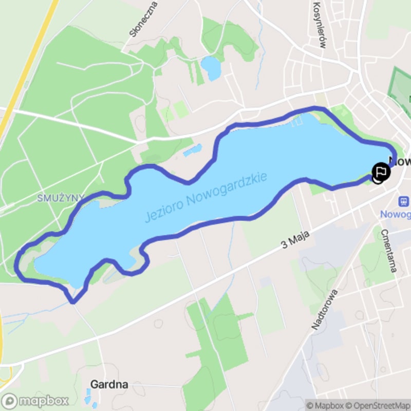 Łatwa pętla nad Jeziorem Nowogardzkim o długości 6,9 km - Nowogard