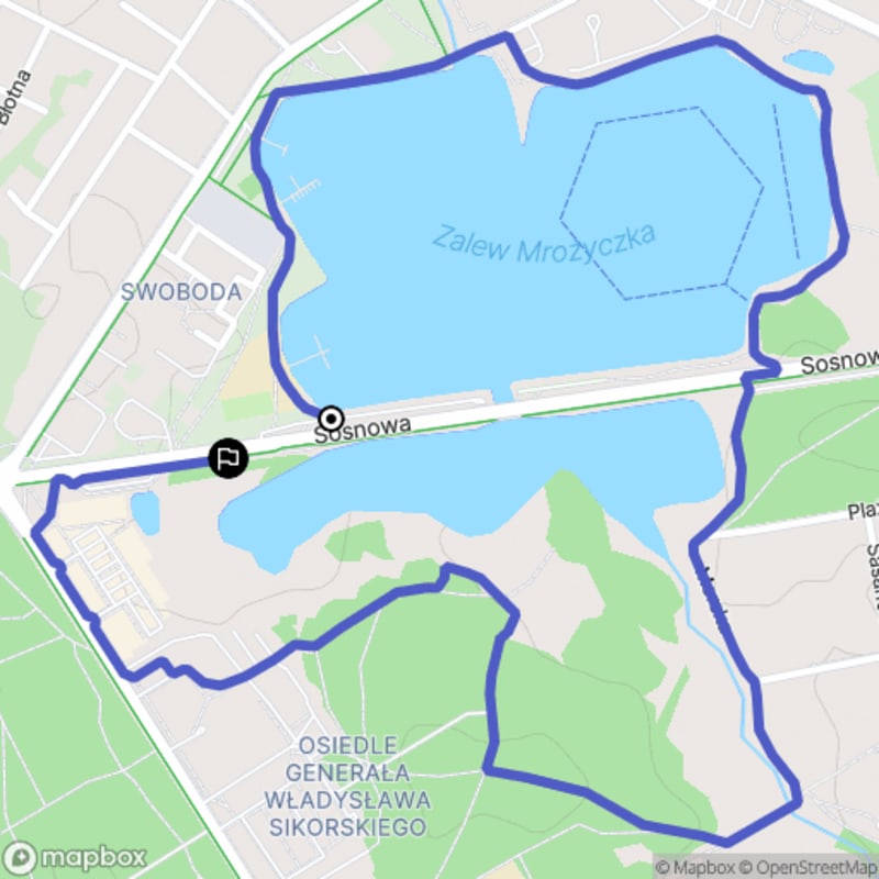 Łatwa pieszałka w Głownie o długości 3,8 km - tytuł po polsku - Głowno